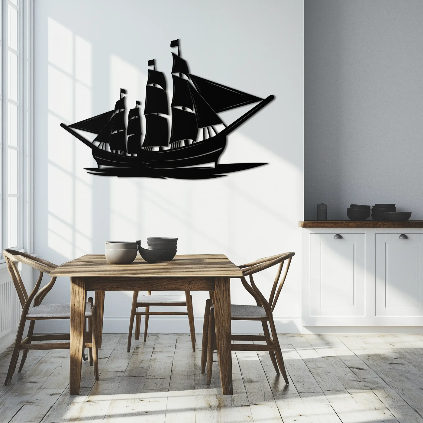 Pirate Ship Metal Wall Art - Nautical Decor for Home & Office- KAF175 by Enova Art