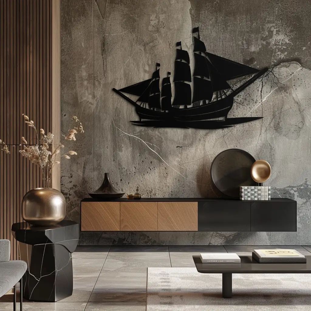 Pirate Ship Metal Wall Art - Nautical Decor for Home & Office- KAF175 by Enova Art