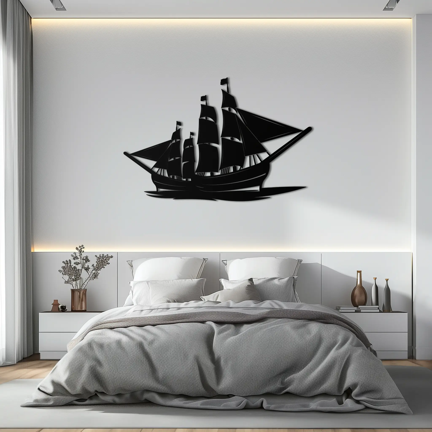 Pirate Ship Metal Wall Art - Nautical Decor for Home & Office- KAF175 by Enova Art