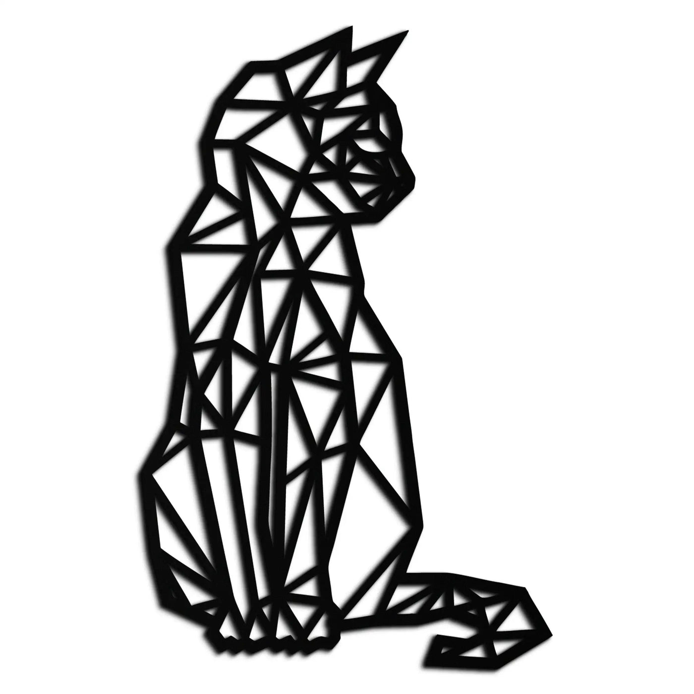 Geometric Cat Metal Wall Art - Modern Feline Home Decor- KAF176 by Enova Art