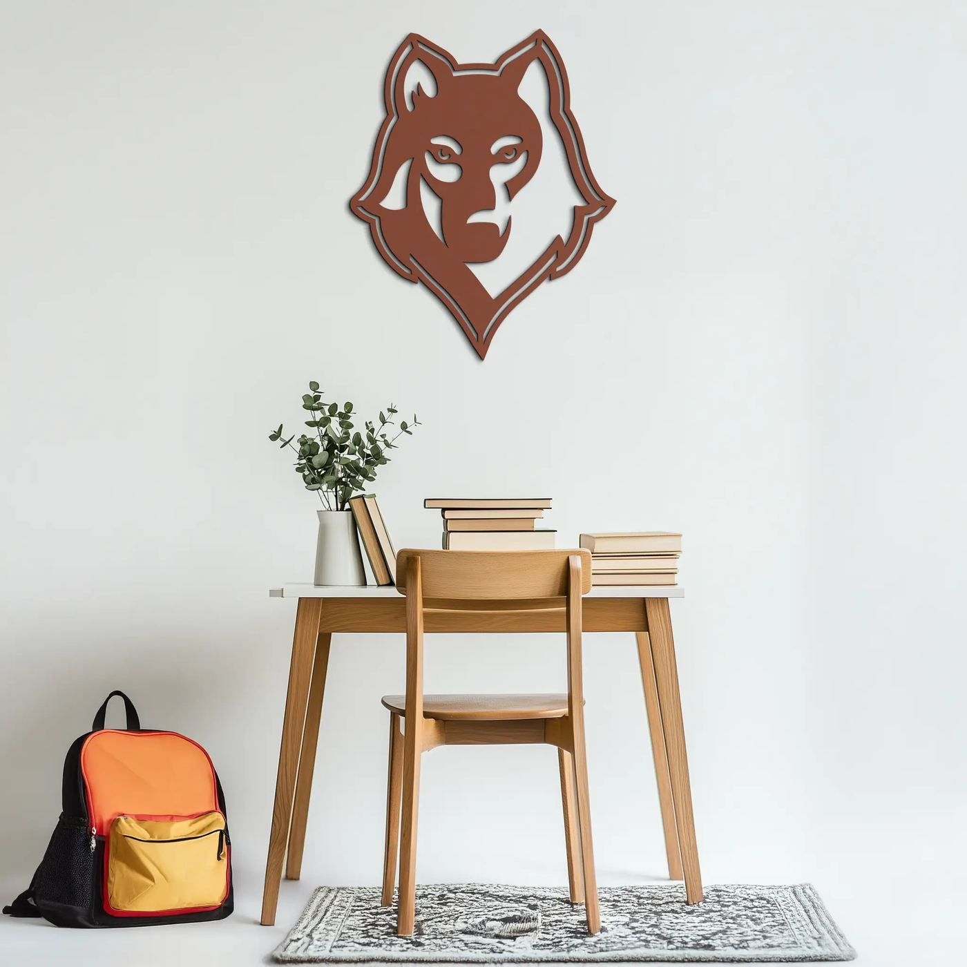 Wolf Metal Wall Art - Geometric Wolf Head Wall Decor- KAF178 by Enova Art