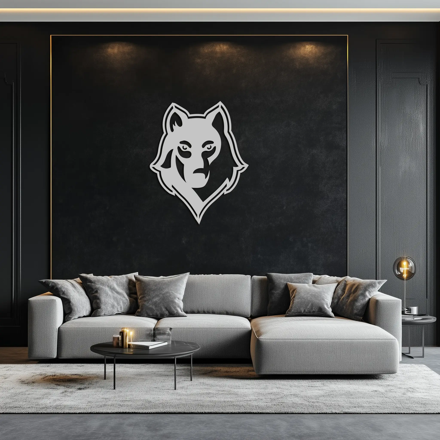 Wolf Metal Wall Art - Geometric Wolf Head Wall Decor- KAF178 by Enova Art