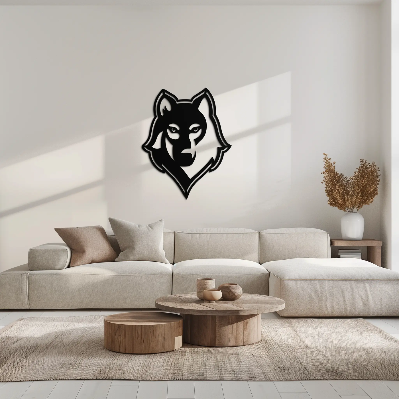 Wolf Metal Wall Art - Geometric Wolf Head Wall Decor- KAF178 by Enova Art