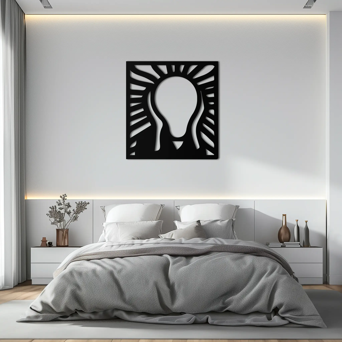 The Scream Metal Wall Art - Minimalist Expressionist Decor- KAF179 by Enova Art