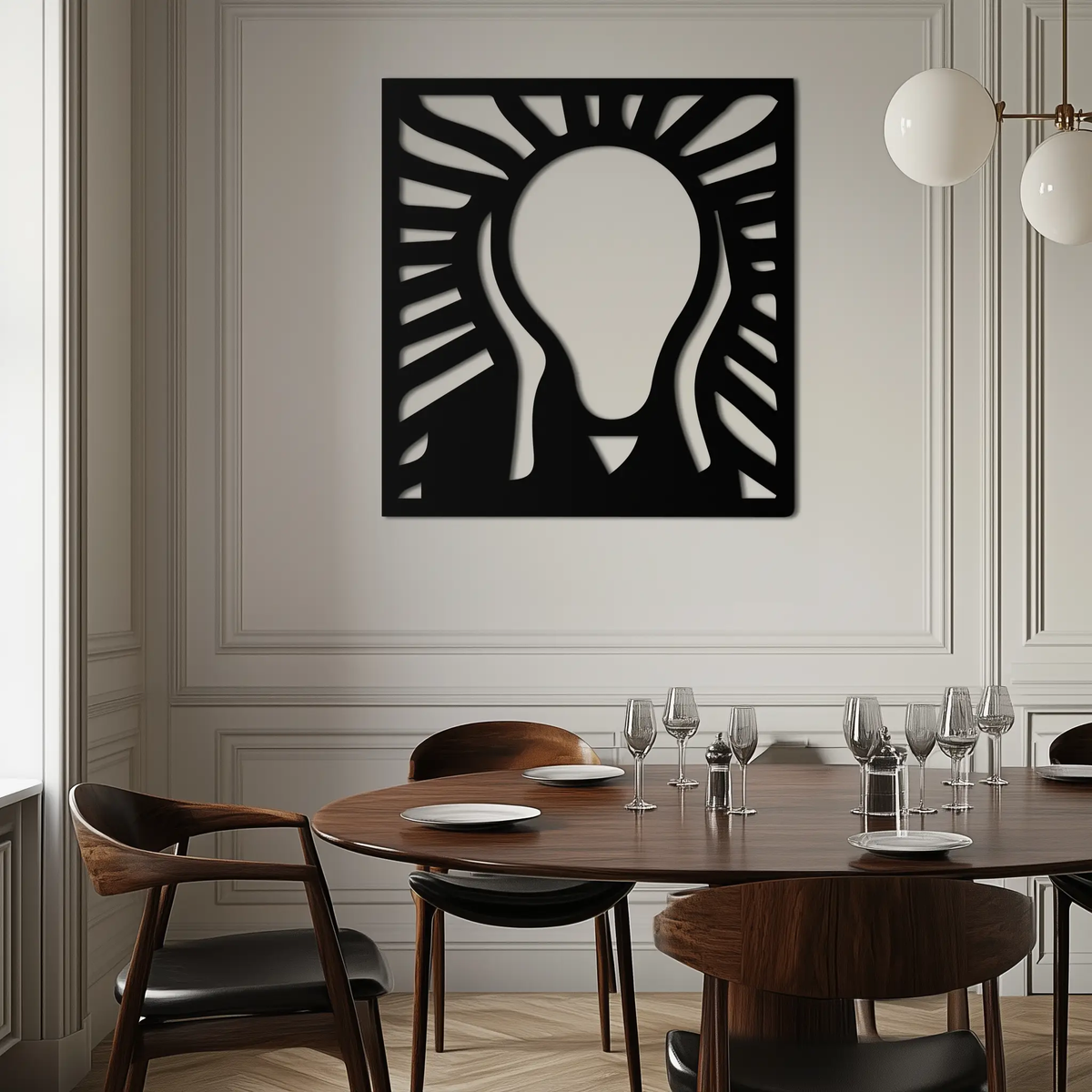 The Scream Metal Wall Art - Minimalist Expressionist Decor- KAF179 by Enova Art