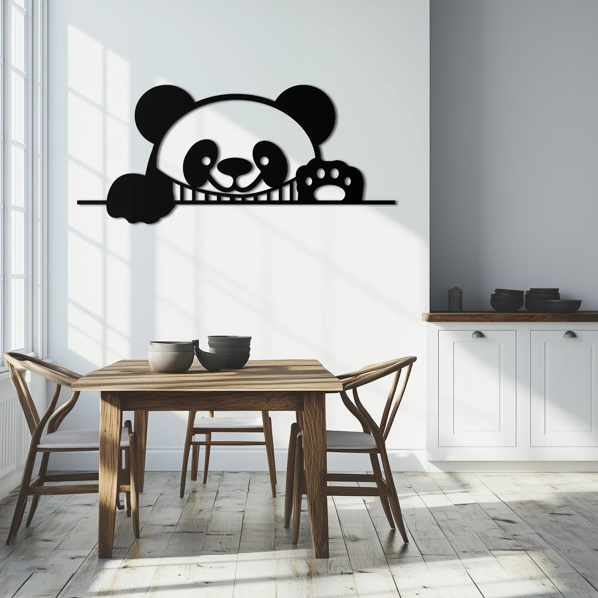 Panda Metal Wall Art - Cute Geometric Panda Decor- KAF181 by Enova Art