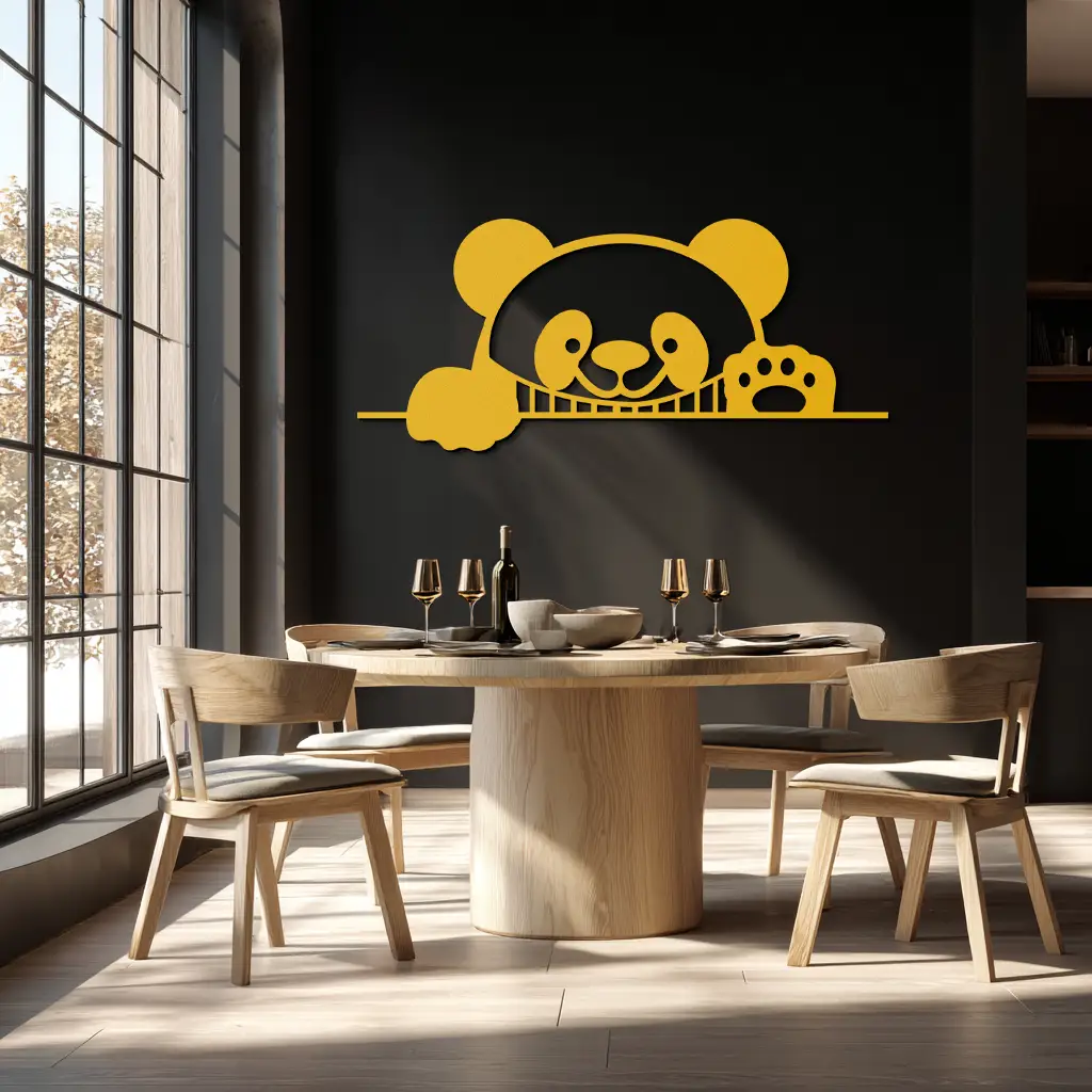 Panda Metal Wall Art - Cute Geometric Panda Decor- KAF181 by Enova Art
