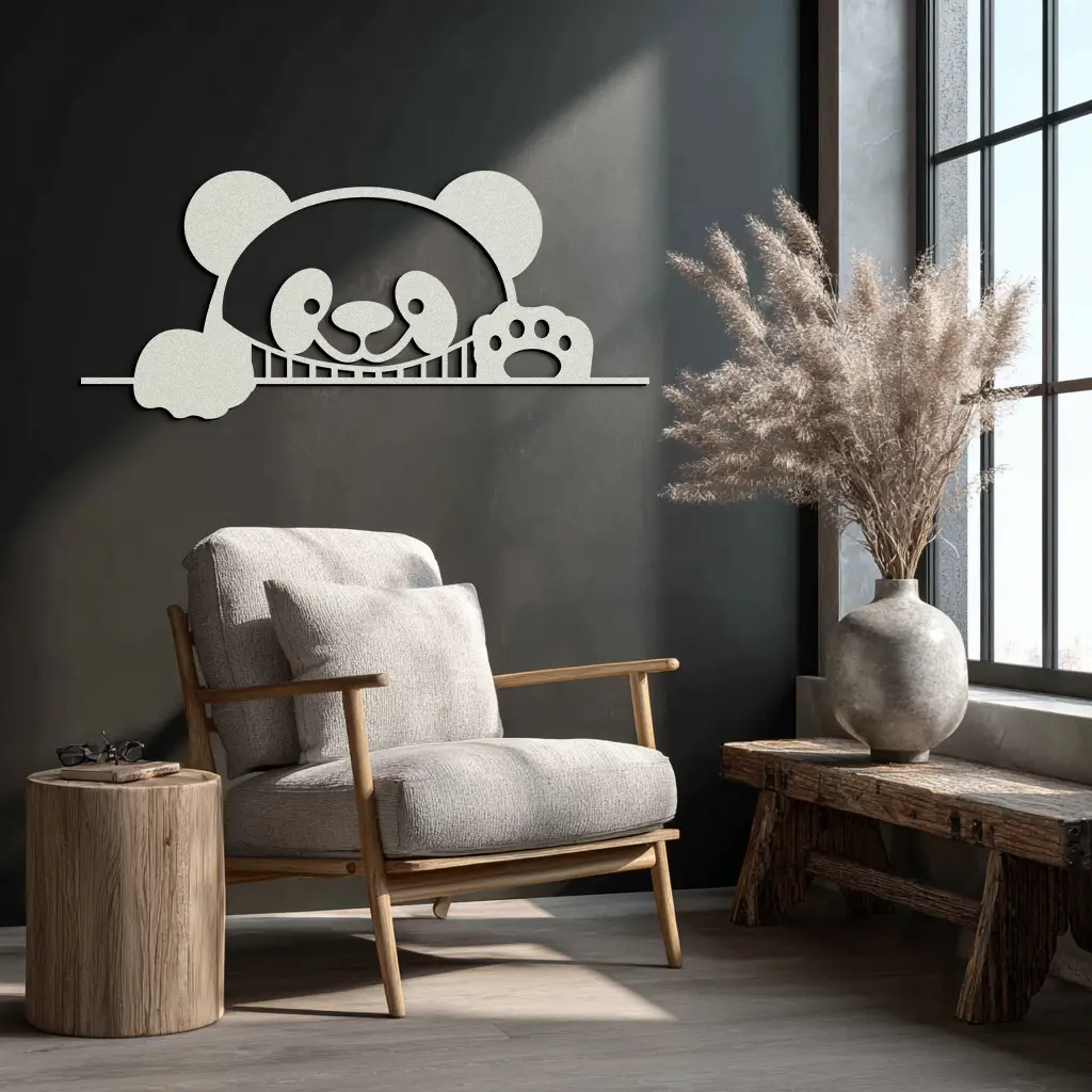 Panda Metal Wall Art - Cute Geometric Panda Decor- KAF181 by Enova Art