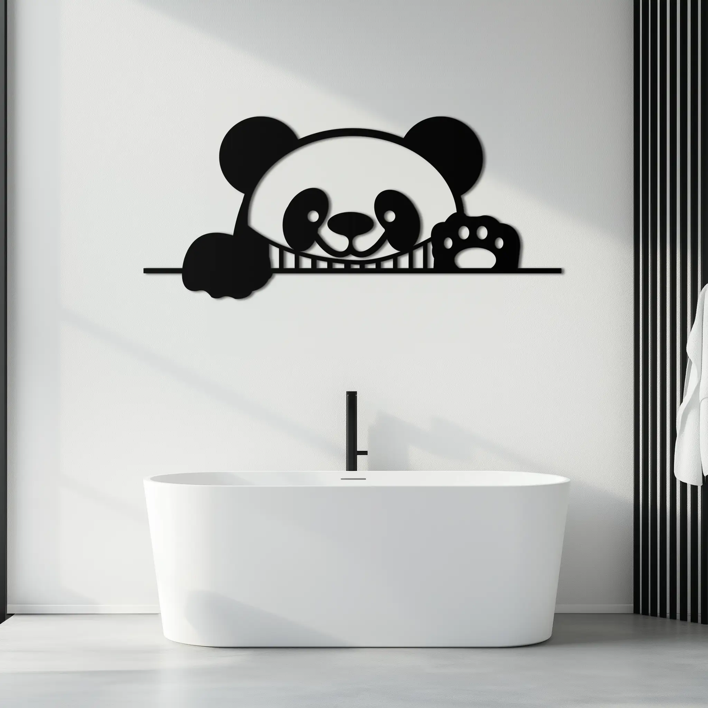 Panda Metal Wall Art - Cute Geometric Panda Decor- KAF181 by Enova Art