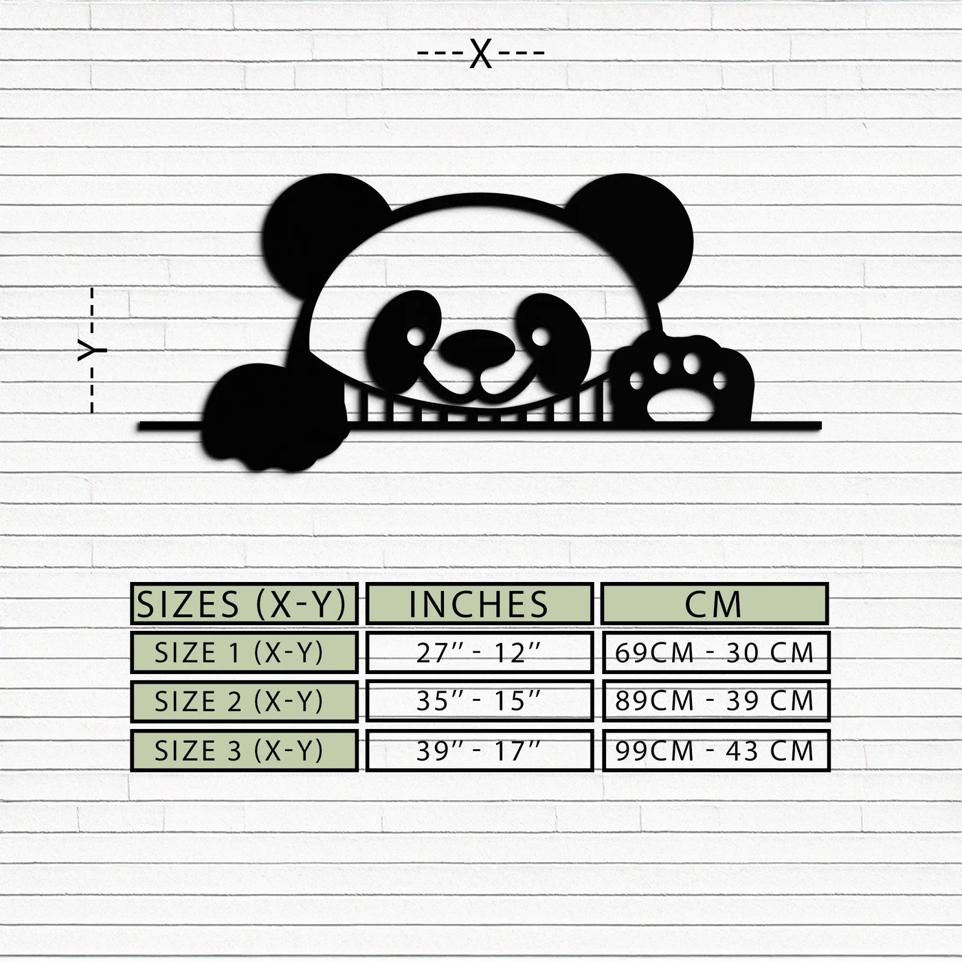 Panda Metal Wall Art - Cute Geometric Panda Decor- KAF181 by Enova Art