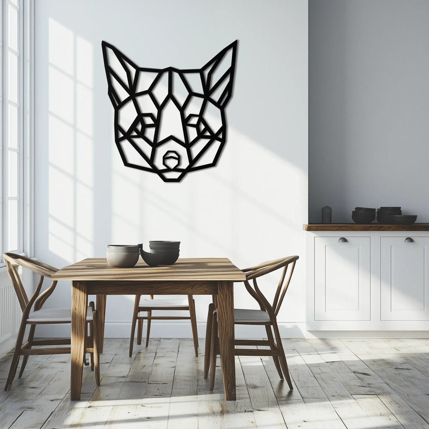 Geometric Fox Metal Wall Art - Modern Minimalist Decor- KAF182 by Enova Art