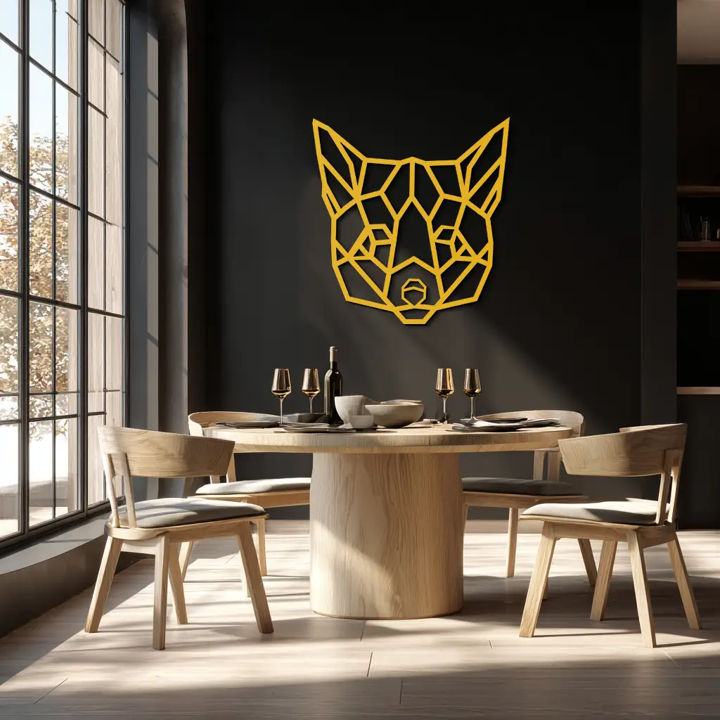 Geometric Fox Metal Wall Art - Modern Minimalist Decor- KAF182 by Enova Art