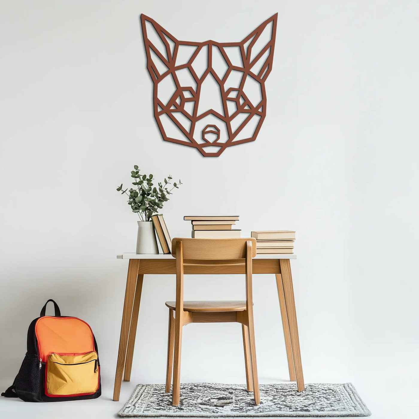 Geometric Fox Metal Wall Art - Modern Minimalist Decor- KAF182 by Enova Art