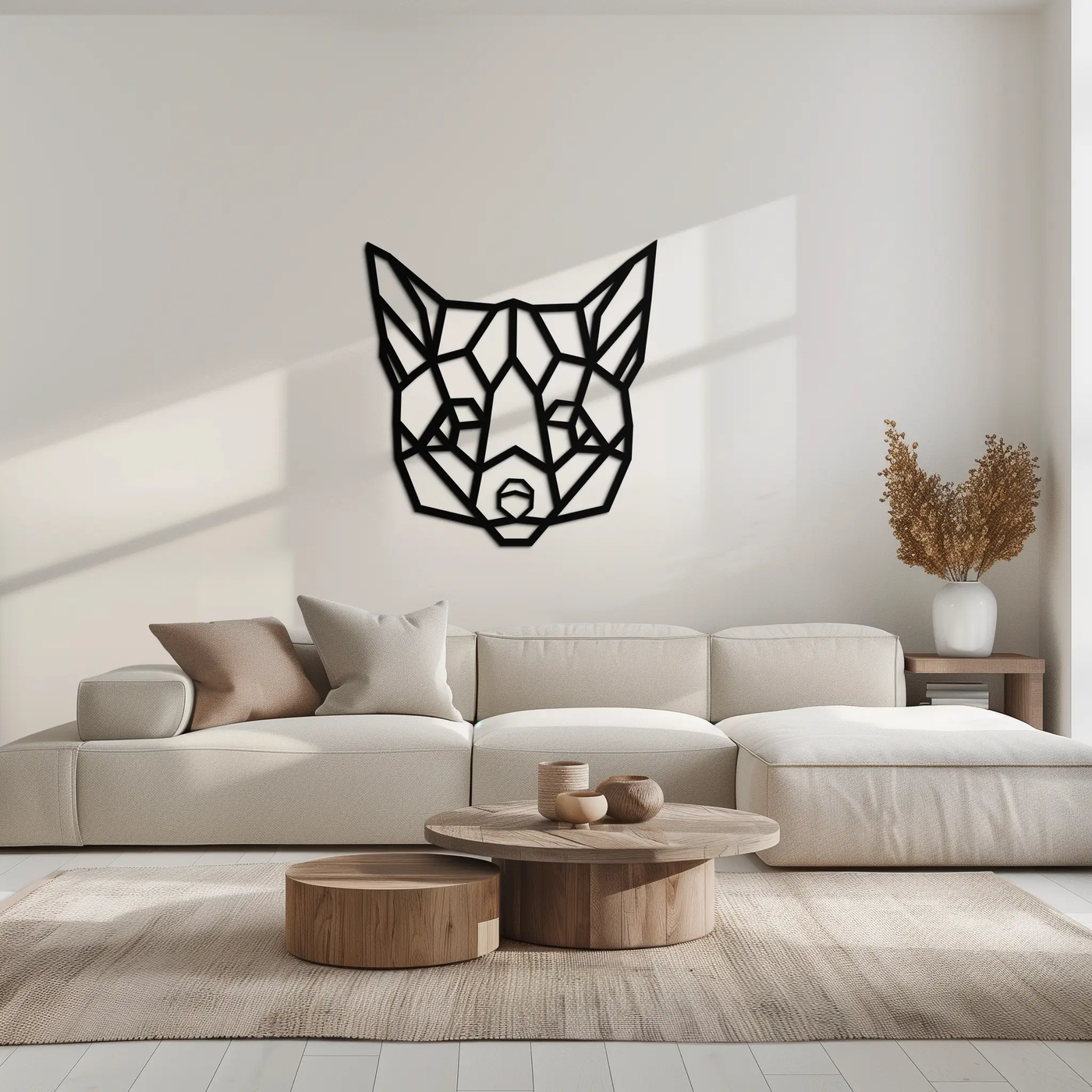 Geometric Fox Metal Wall Art - Modern Minimalist Decor- KAF182 by Enova Art