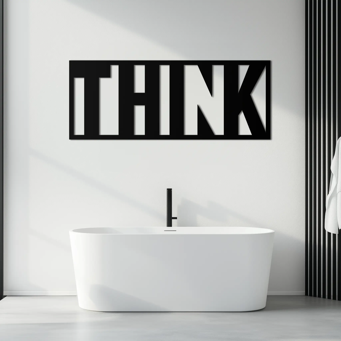 THINK" Metal Wall Art - Minimalist Inspirational Decor- KAF184 by Enova Art