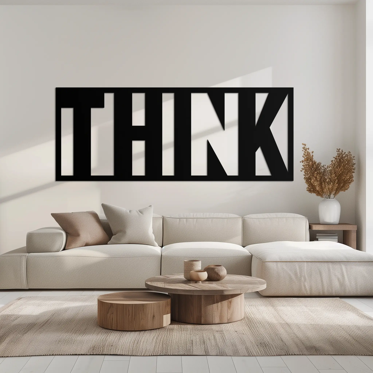 THINK" Metal Wall Art - Minimalist Inspirational Decor- KAF184 by Enova Art