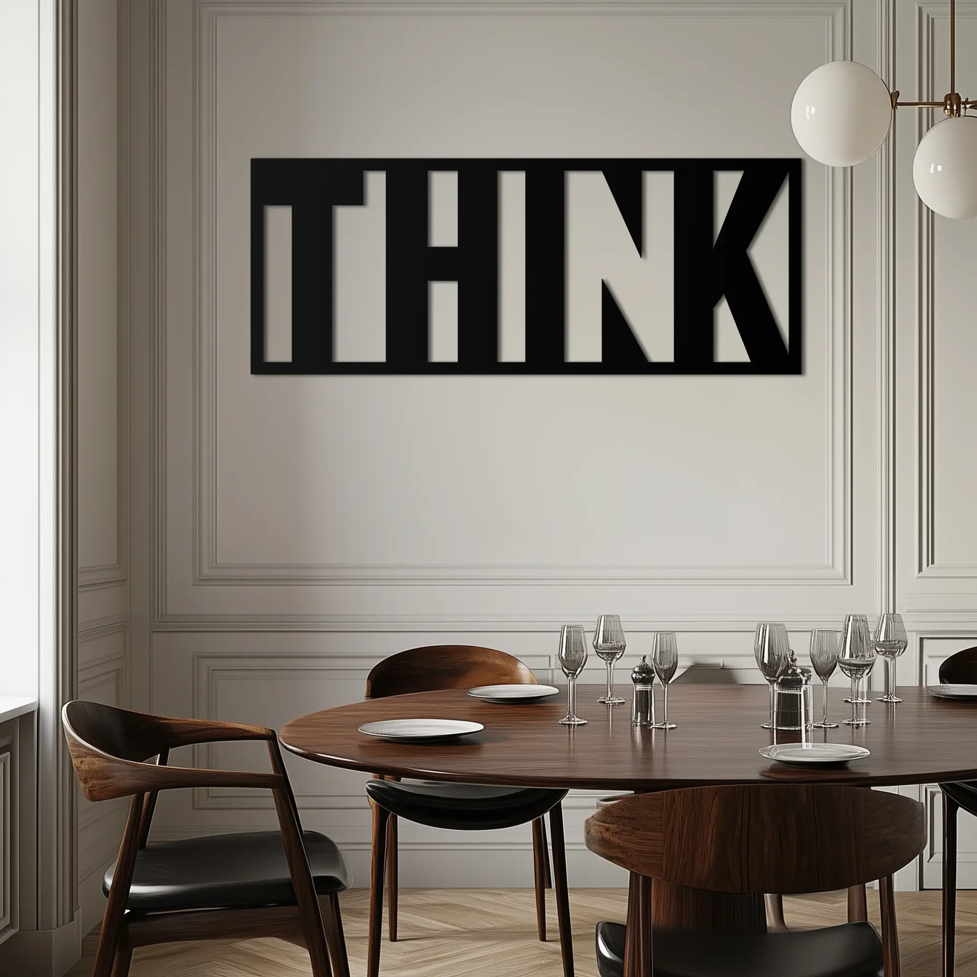 THINK" Metal Wall Art - Minimalist Inspirational Decor- KAF184 by Enova Art