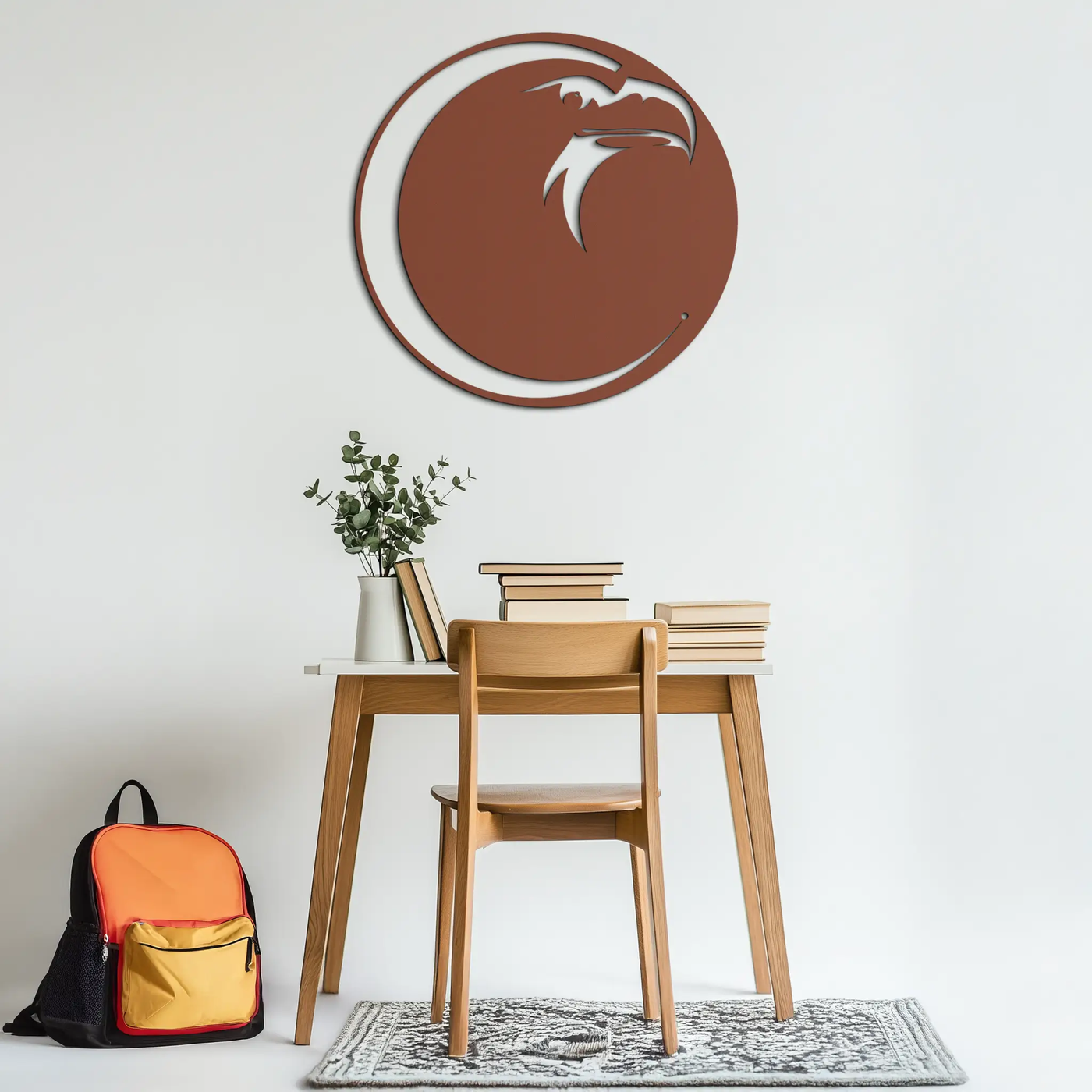 Eagle Moon Metal Wall Art - Majestic and Bold Decor- KAF185 by Enova Art