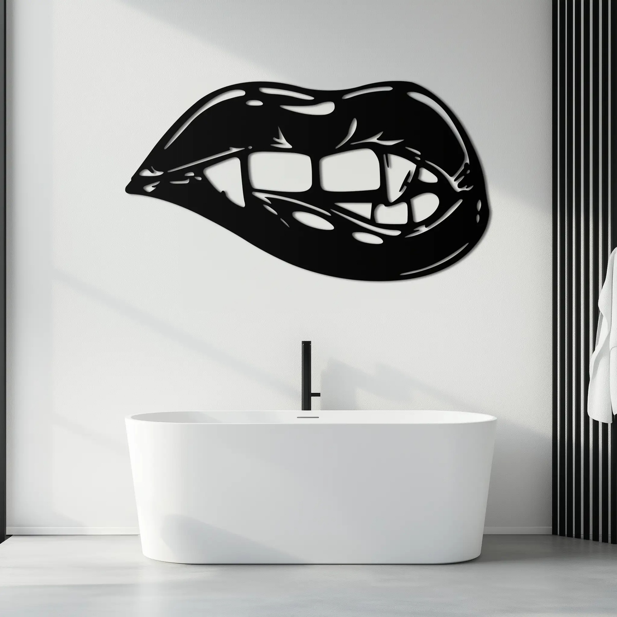 Geometric Lips Metal Wall Art - Bold & Modern Statement Piece- KAF186 by Enova Art