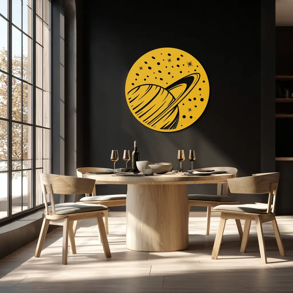 Saturn Planet Metal Wall Art - Cosmic Space Decor- KAF187 by Enova Art