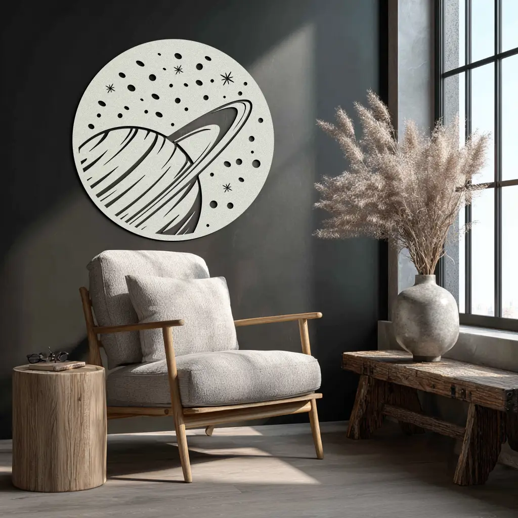 Saturn Planet Metal Wall Art - Cosmic Space Decor- KAF187 by Enova Art