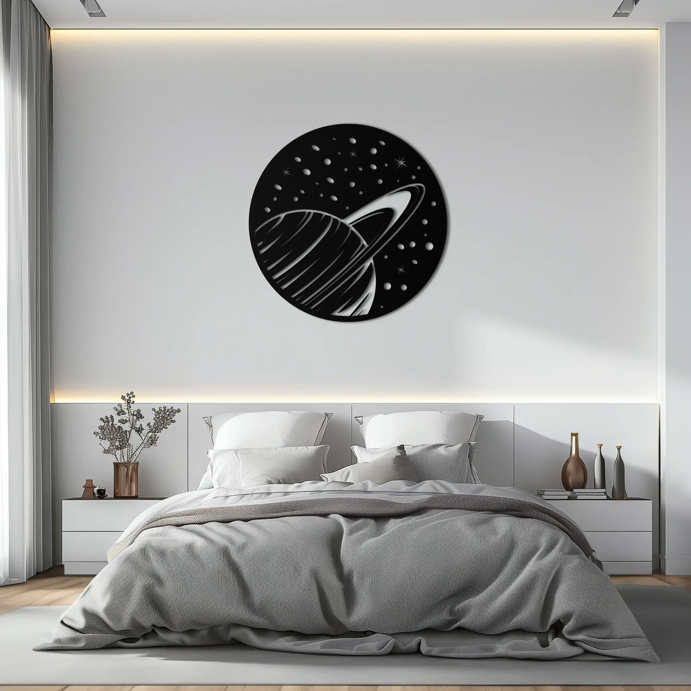 Saturn Planet Metal Wall Art - Cosmic Space Decor- KAF187 by Enova Art