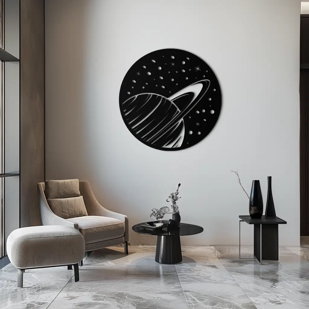 Saturn Planet Metal Wall Art - Cosmic Space Decor- KAF187 by Enova Art