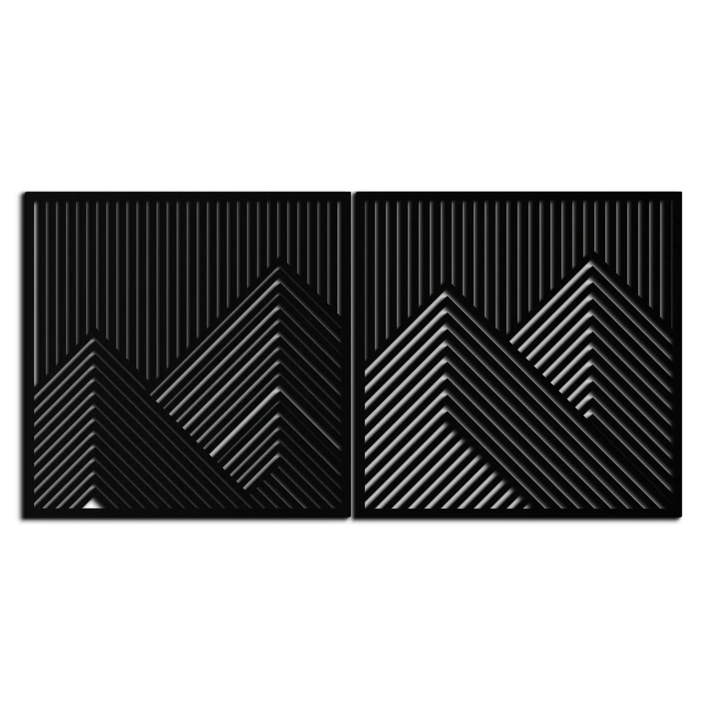 Geometric Mountain Landscape Metal Wall Art - Modern Minimalist Decor- KAF188 by Enova Art