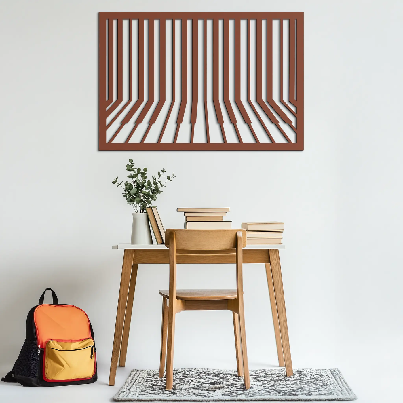 Geometric Piano Keys Metal Wall Art - Modern Music Decor- KAF189 by Enova Art