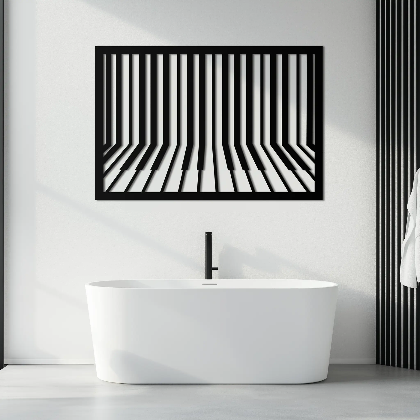Geometric Piano Keys Metal Wall Art - Modern Music Decor- KAF189 by Enova Art