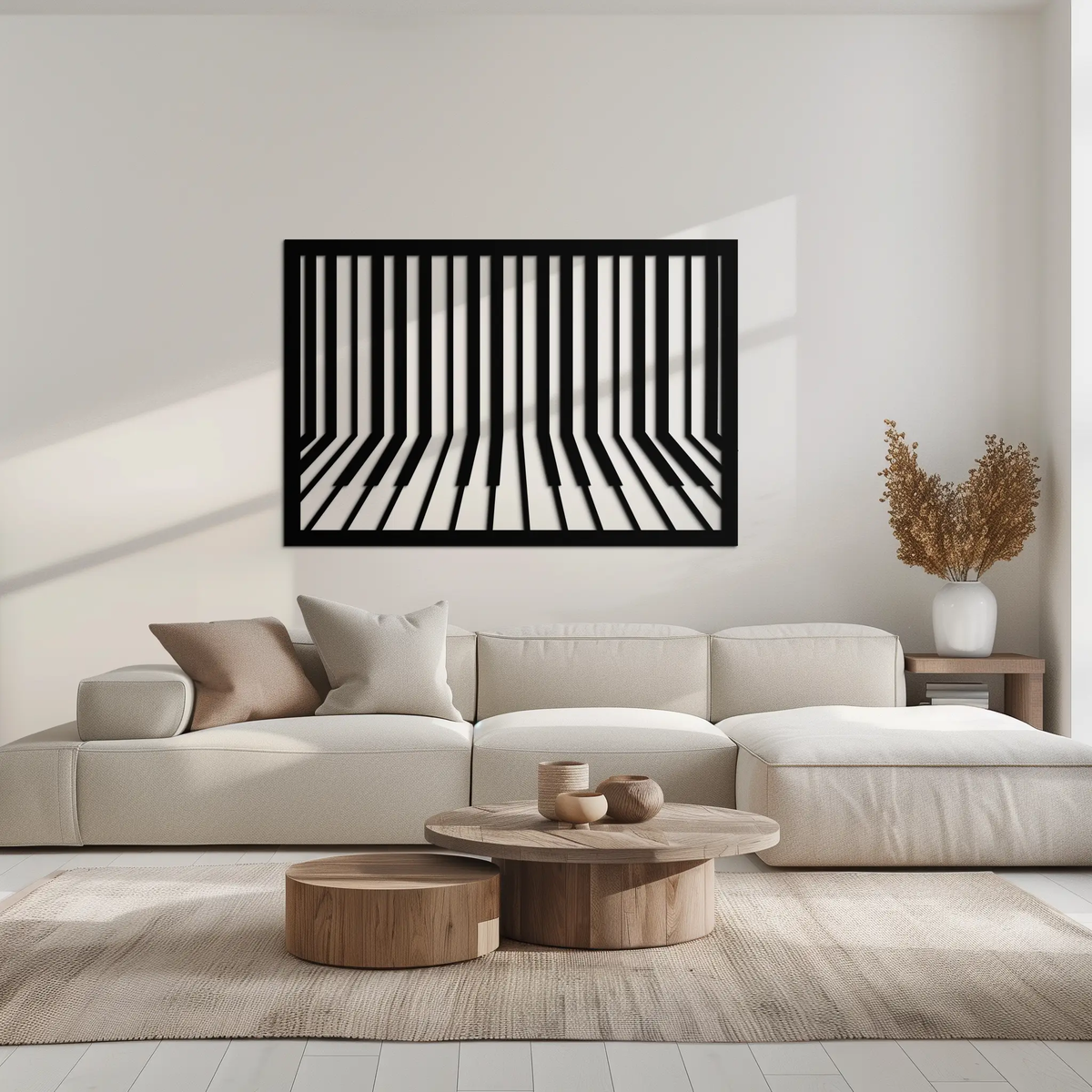Geometric Piano Keys Metal Wall Art - Modern Music Decor- KAF189 by Enova Art