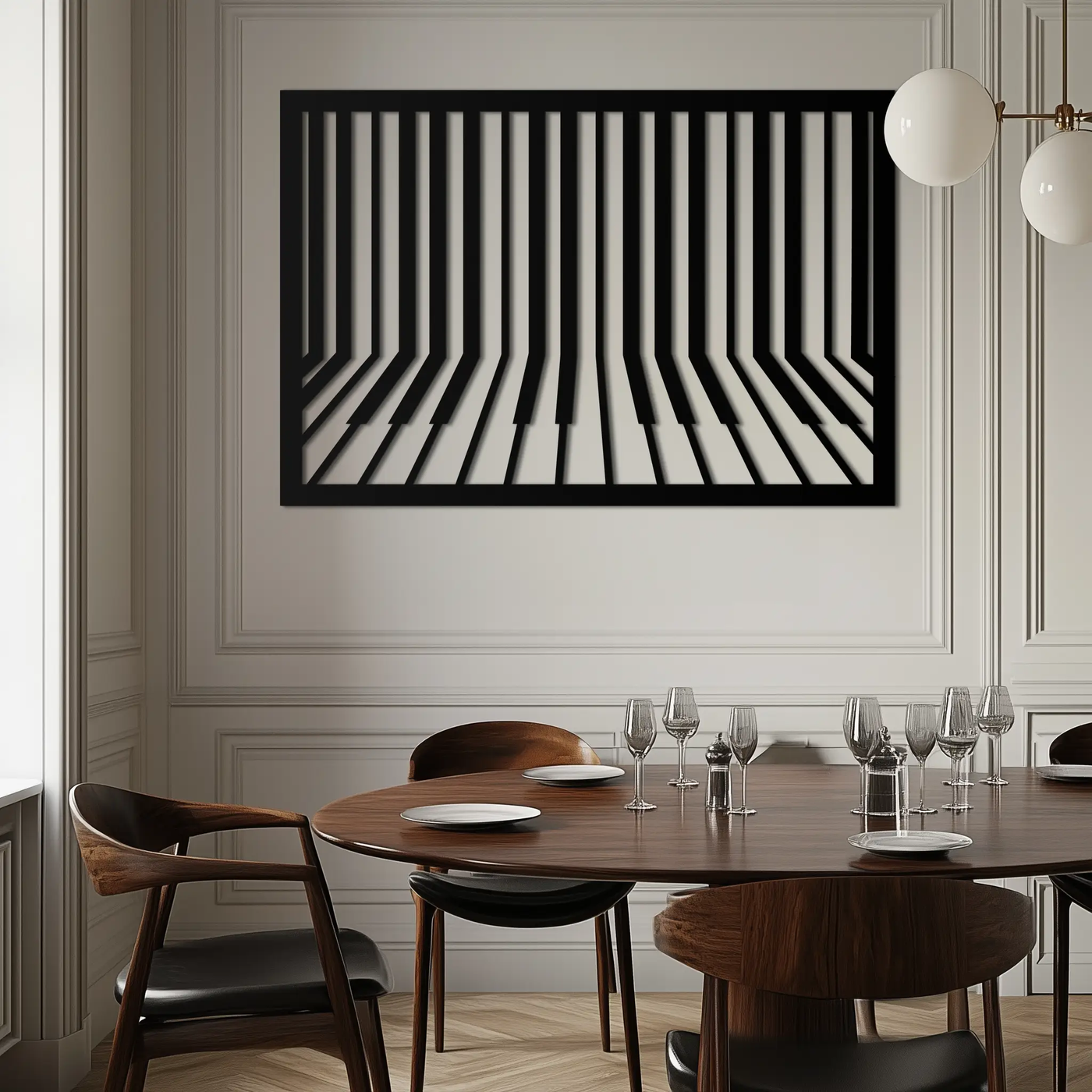 Geometric Piano Keys Metal Wall Art - Modern Music Decor- KAF189 by Enova Art