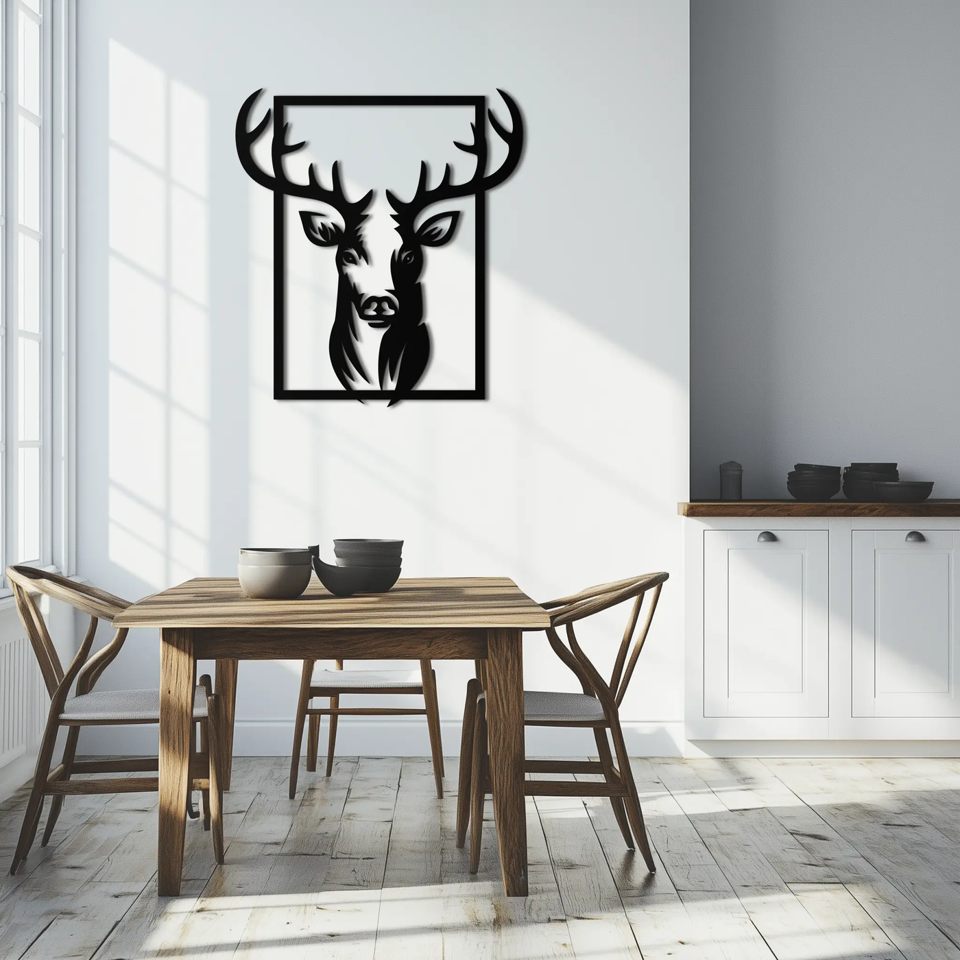 Majestic Deer Metal Wall Art - Nature-Inspired Minimalist Decor- KAF190 by Enova Art