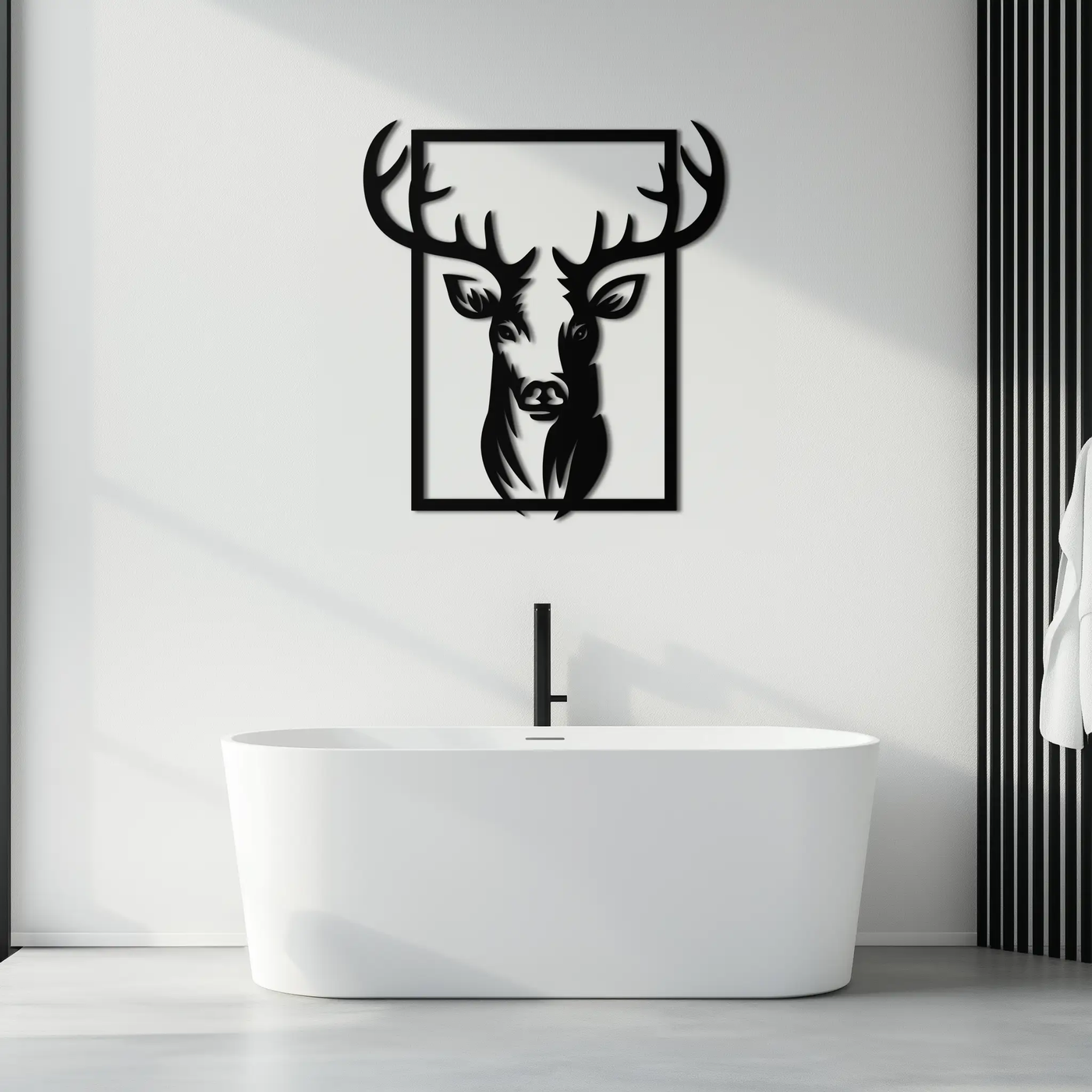 Majestic Deer Metal Wall Art - Nature-Inspired Minimalist Decor- KAF190 by Enova Art