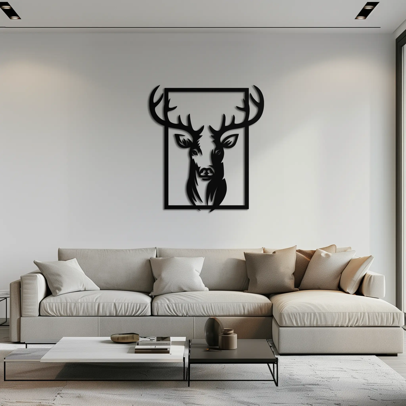 Majestic Deer Metal Wall Art - Nature-Inspired Minimalist Decor- KAF190 by Enova Art