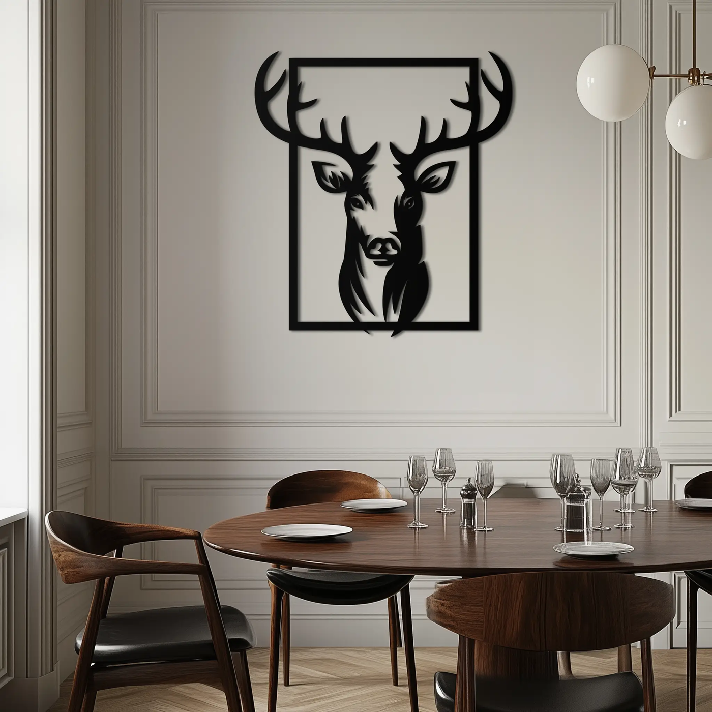 Majestic Deer Metal Wall Art - Nature-Inspired Minimalist Decor- KAF190 by Enova Art