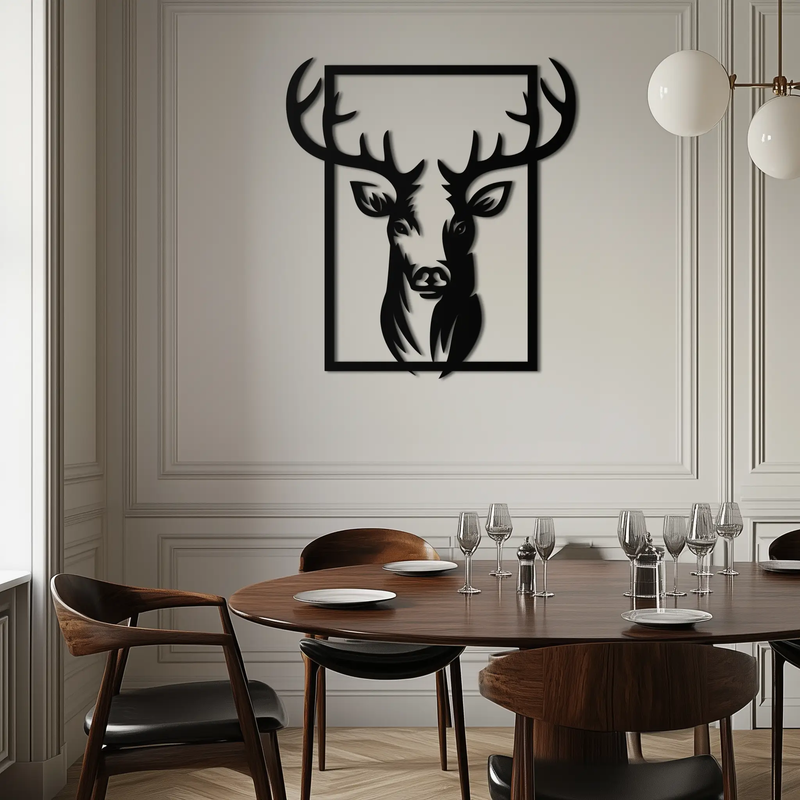 Majestic Deer Metal Wall Art - Nature-Inspired Minimalist Decor- KAF190 by Enova Art