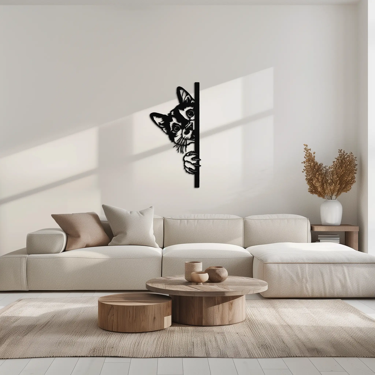 Peeking Cat Metal Wall Art – Cute Kitty Home Decor - KAF193 by Enova Art