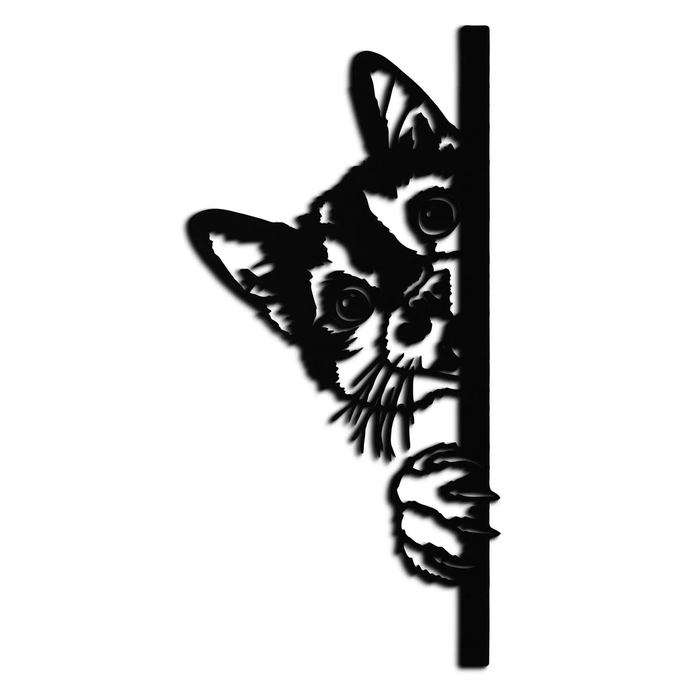 Peeking Cat Metal Wall Art – Cute Kitty Home Decor - KAF193 by Enova Art