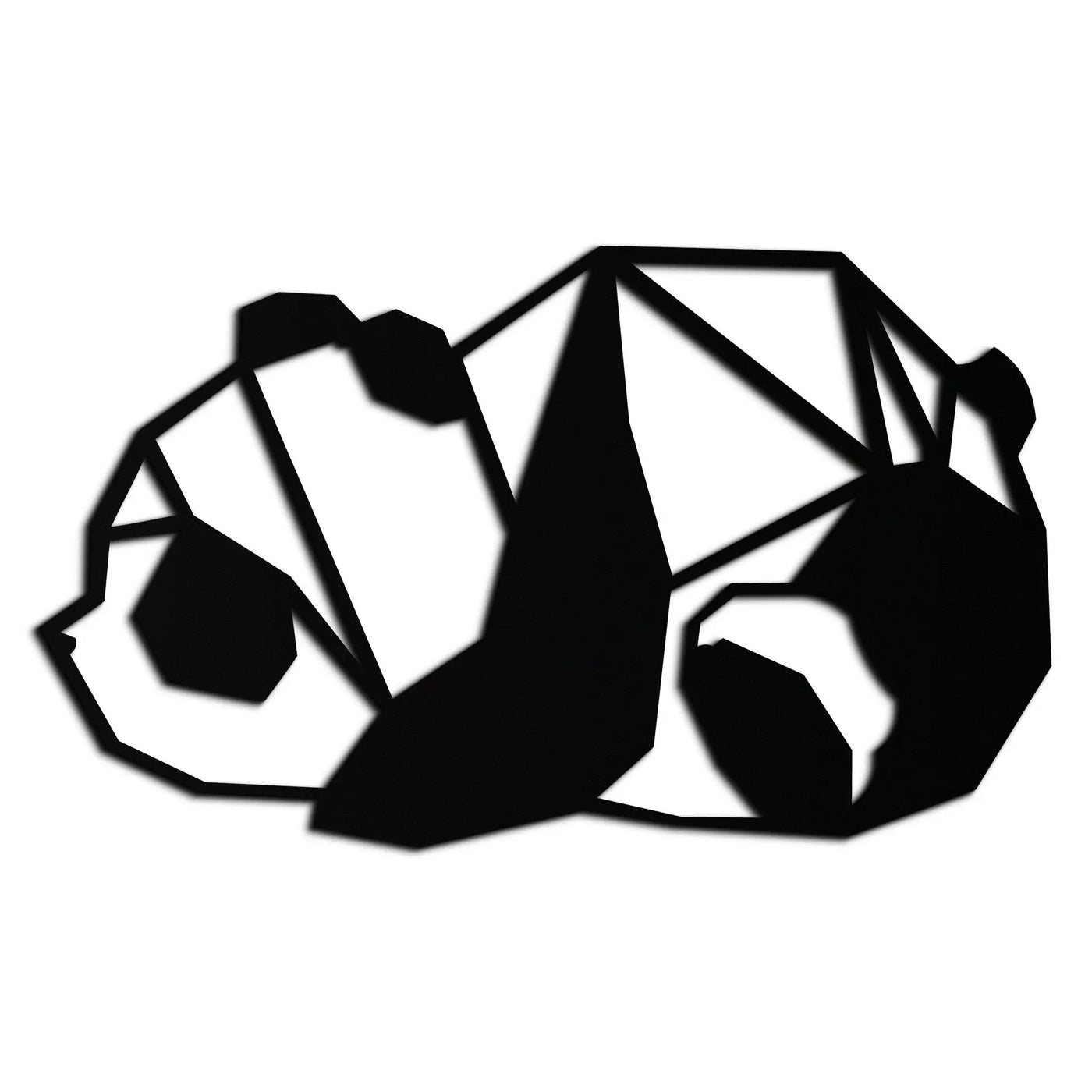 Geometric Sleeping Panda Metal Wall Art - Minimalist & Modern Decor - KAF195 by Enova Art