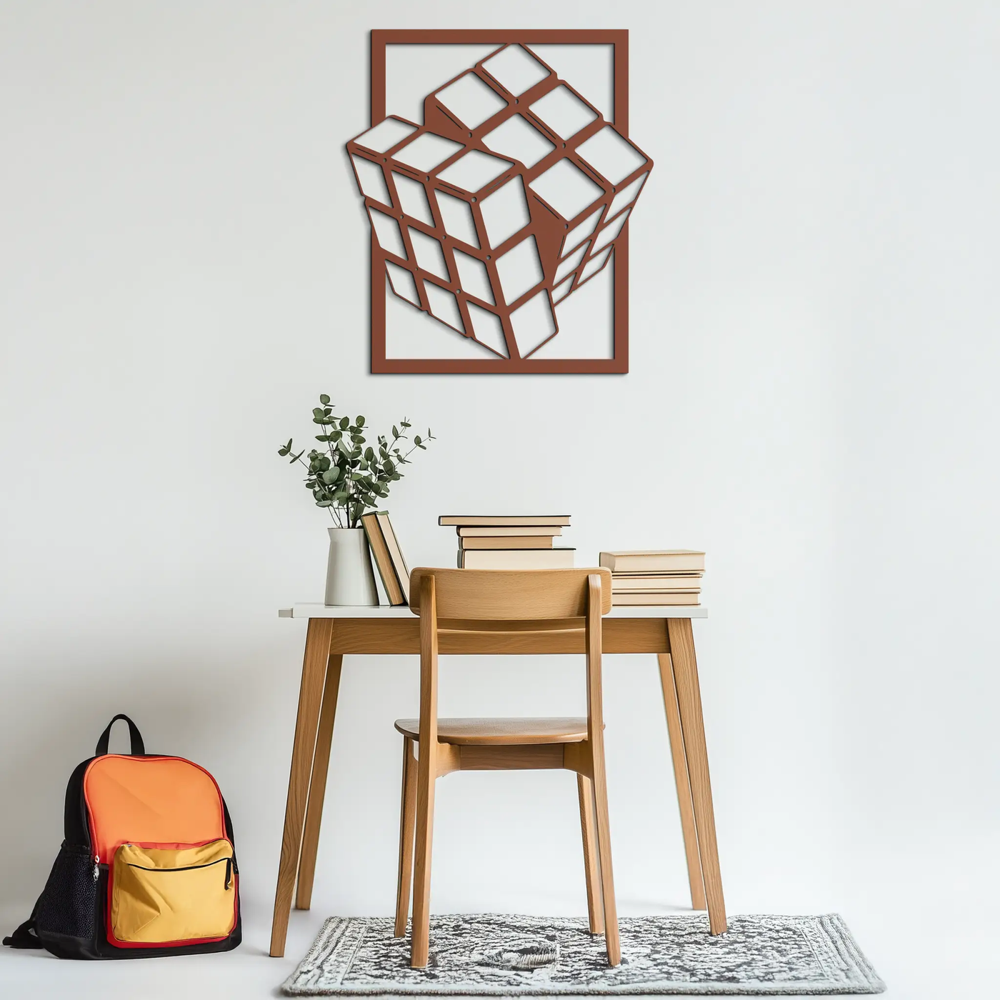 Geometric Rubik’s Cube Metal Wall Art – Modern Puzzle Enthusiast Decor - KAF197 by Enova Art