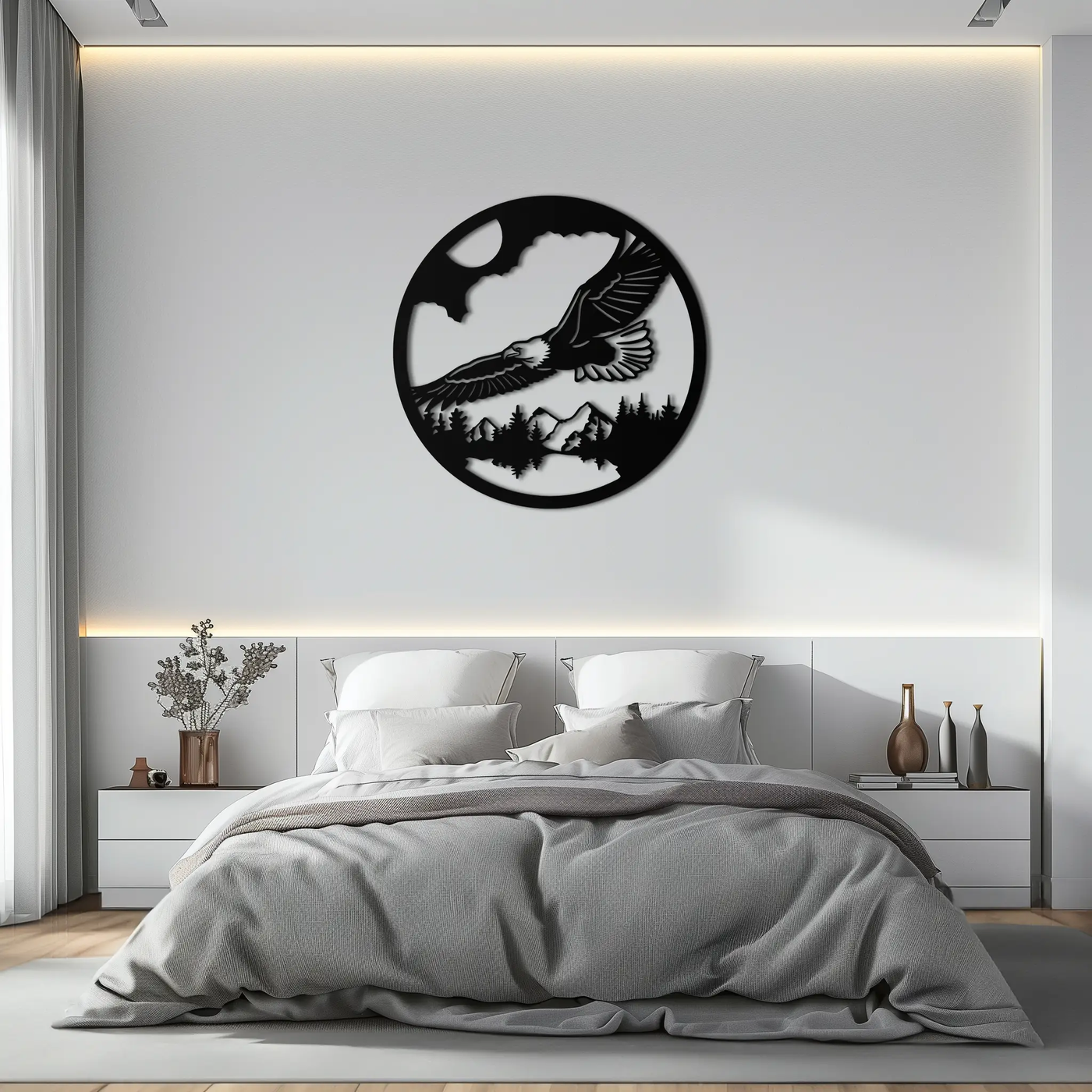 Majestic Eagle Metal Wall Art - Nature-Inspired Decor - KAF201 by Enova Art