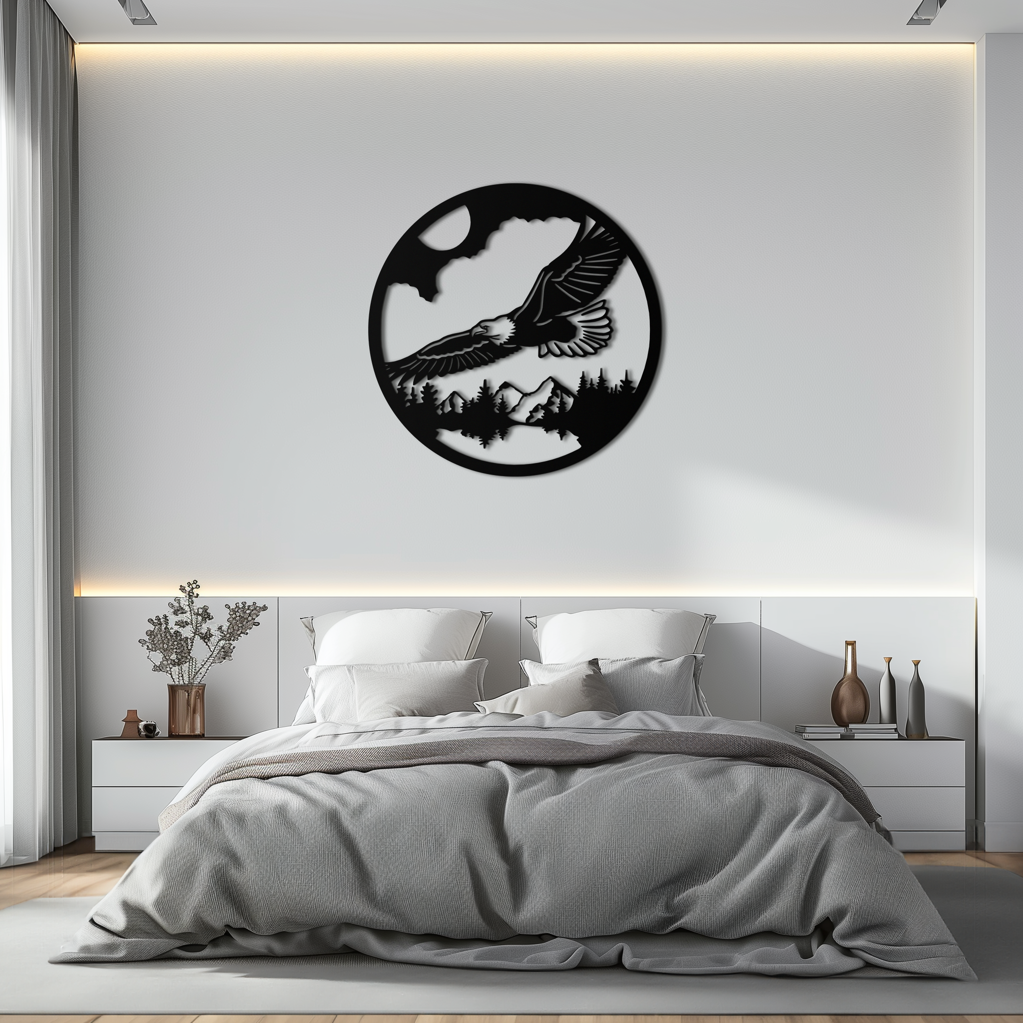 Majestic Eagle Metal Wall Art - Nature-Inspired Decor - KAF201 by Enova Art