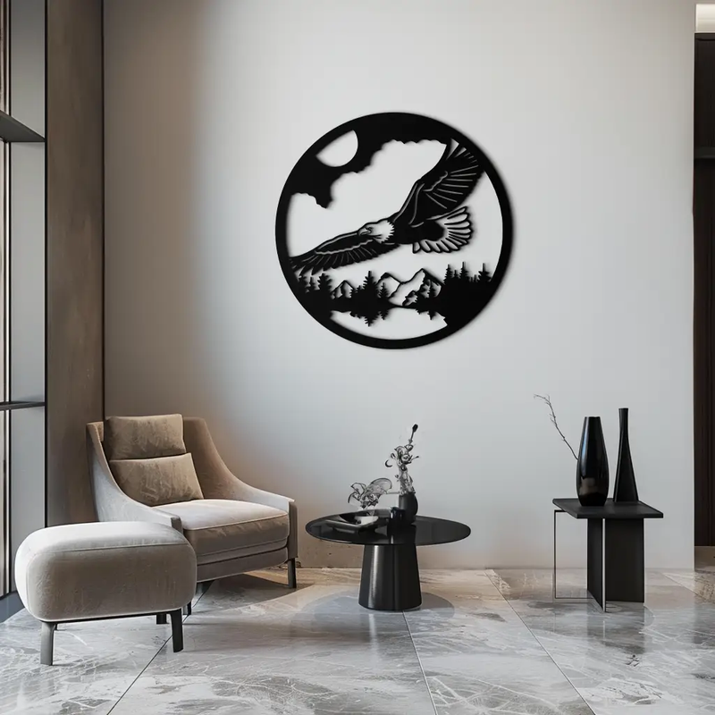Majestic Eagle Metal Wall Art - Nature-Inspired Decor - KAF201 by Enova Art