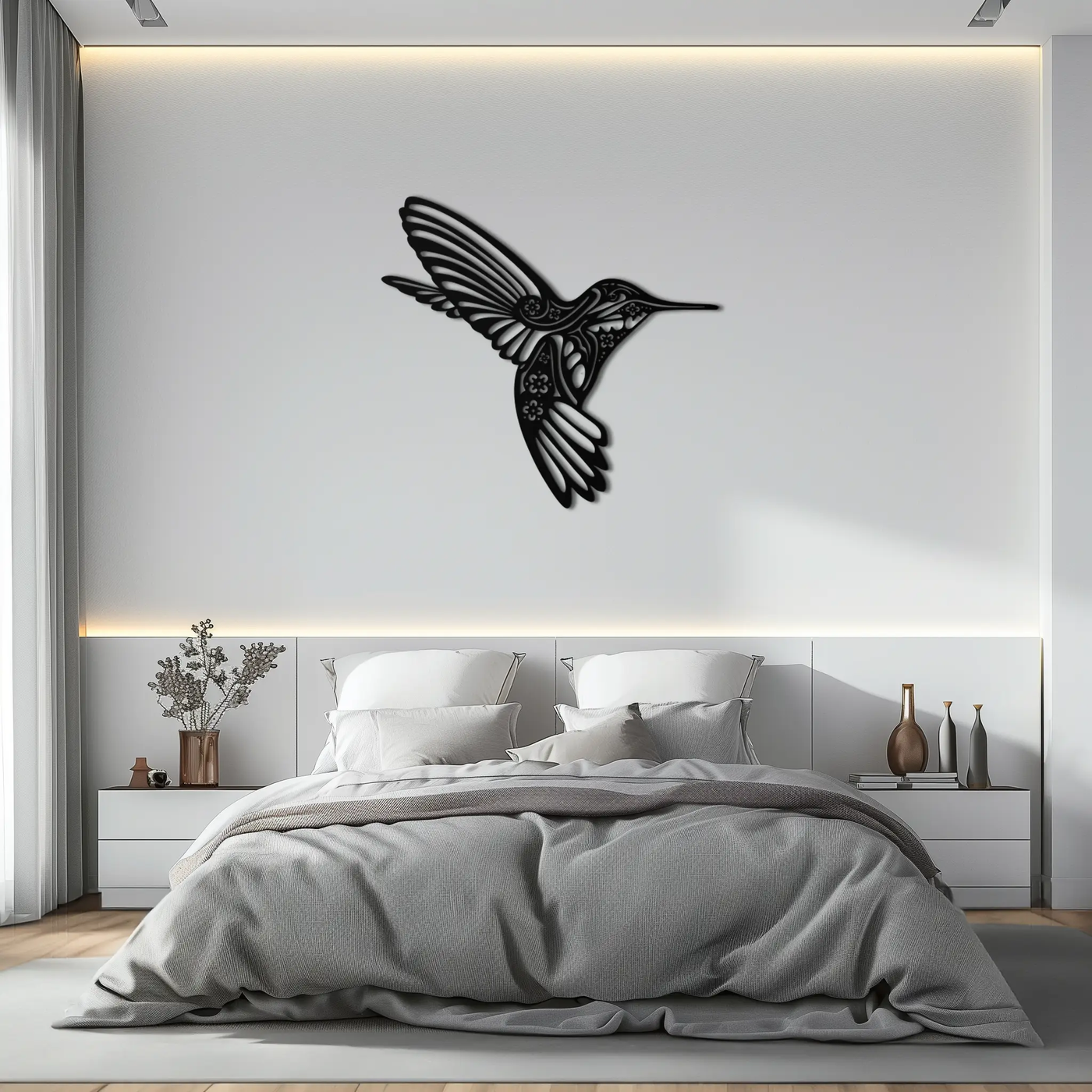 Hummingbird Metal Wall Art - Elegant Nature-Inspired Decor - KAF203 by Enova Art