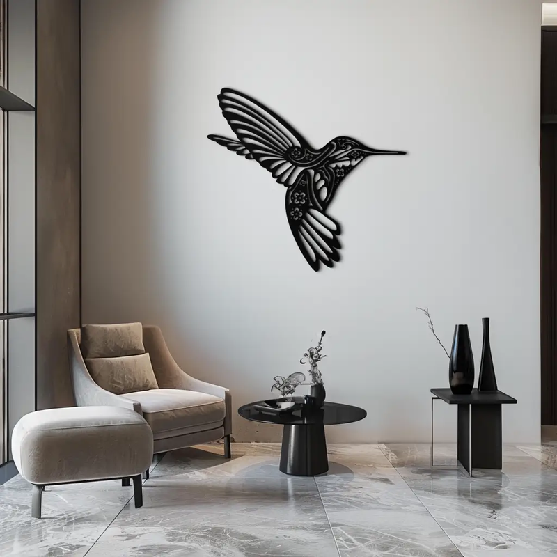 Hummingbird Metal Wall Art - Elegant Nature-Inspired Decor - KAF203 by Enova Art