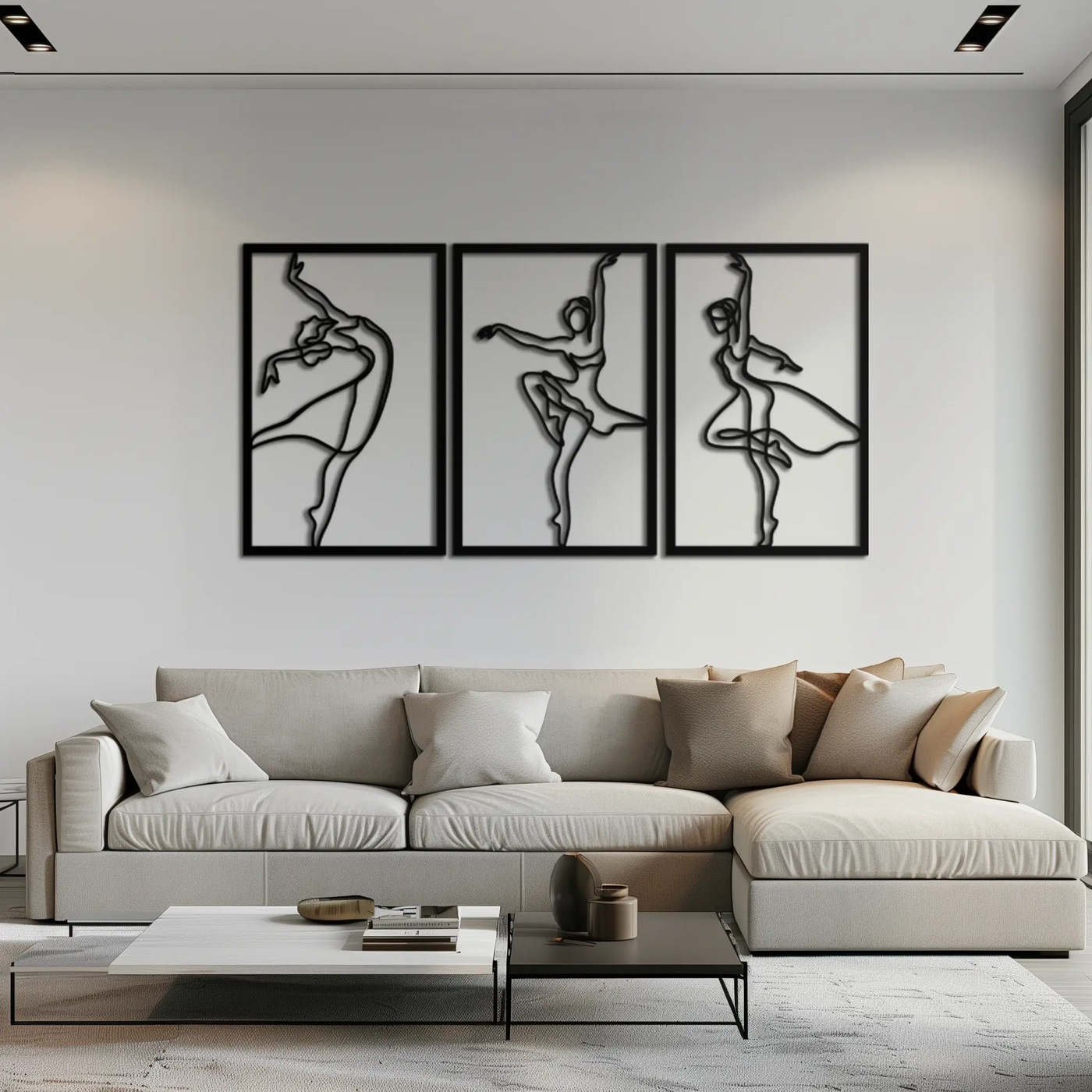 Elegant Ballerina Trio Metal Wall Art - Graceful Dance Silhouettes - KAF205 by Enova Art