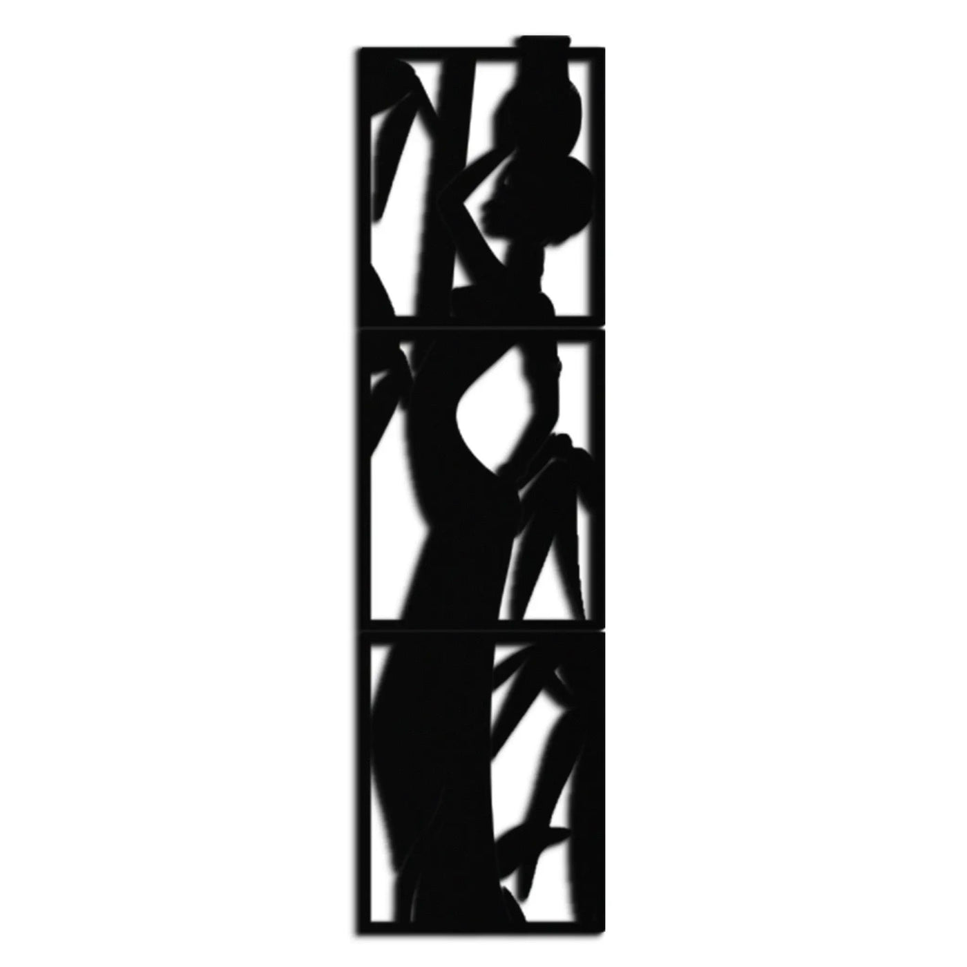 African Woman Metal Wall Art - Elegant Tribal Home Decor - KAF206 by Enova Art