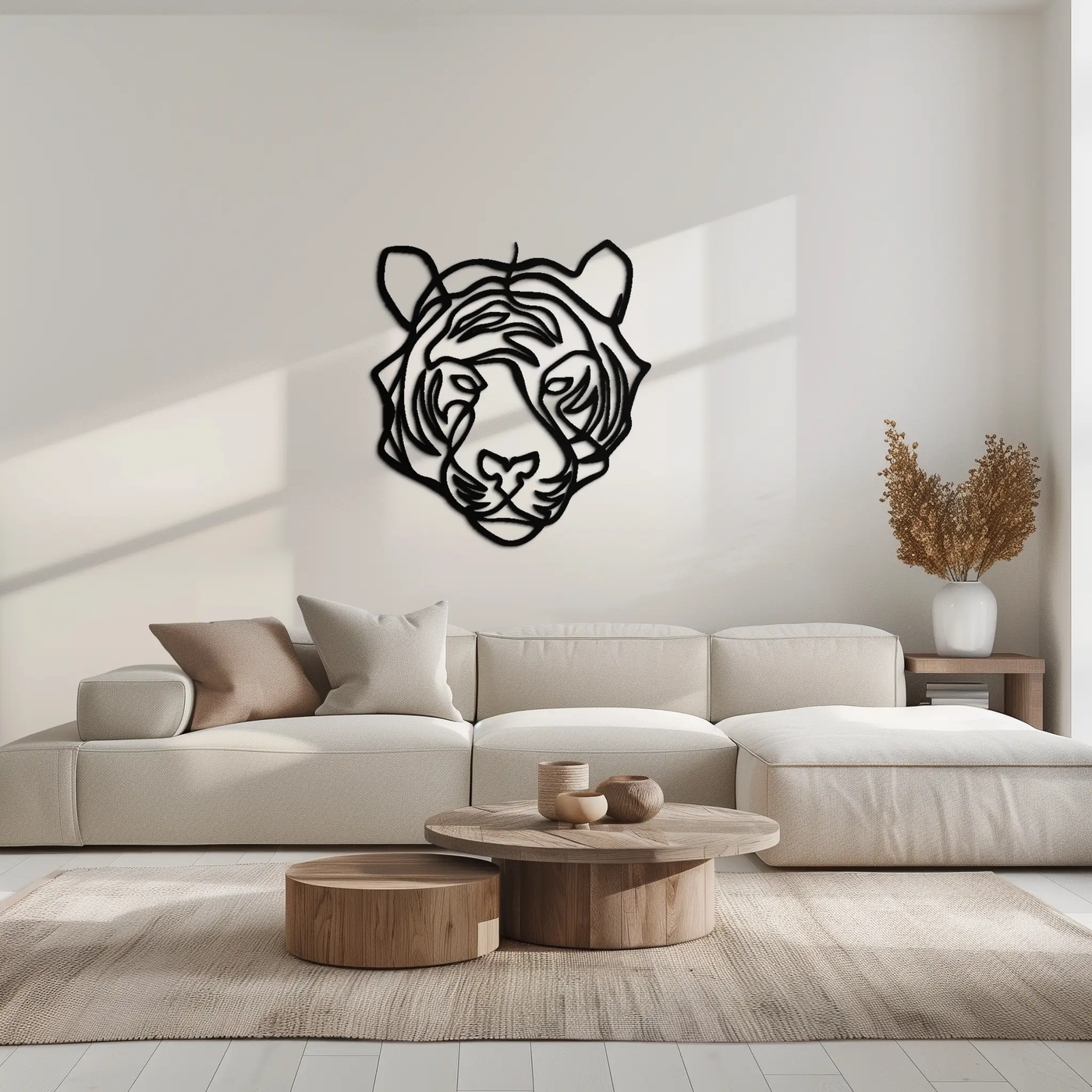 Geometric Tiger Metal Wall Art - Modern Minimalist Decor - KAF207 by Enova Art