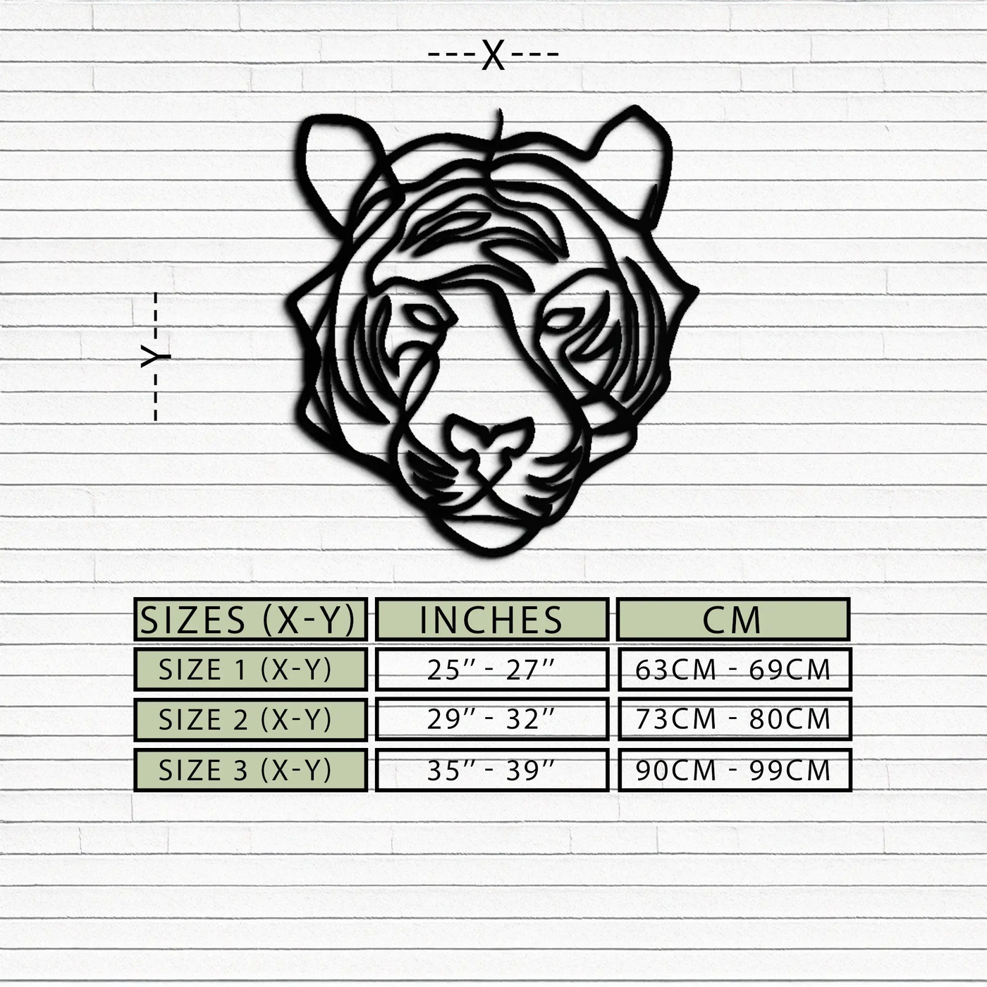 Geometric Tiger Metal Wall Art - Modern Minimalist Decor - KAF207 by Enova Art